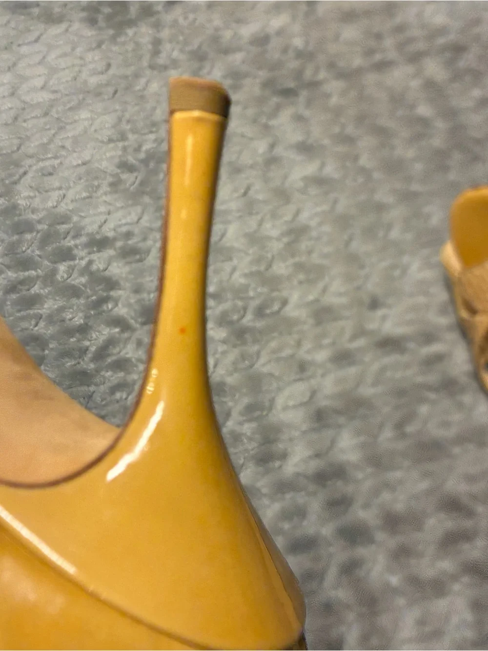 Jimmy Choo Mustard Yellow & Tan Cutout Peep-Toe Leather Heels